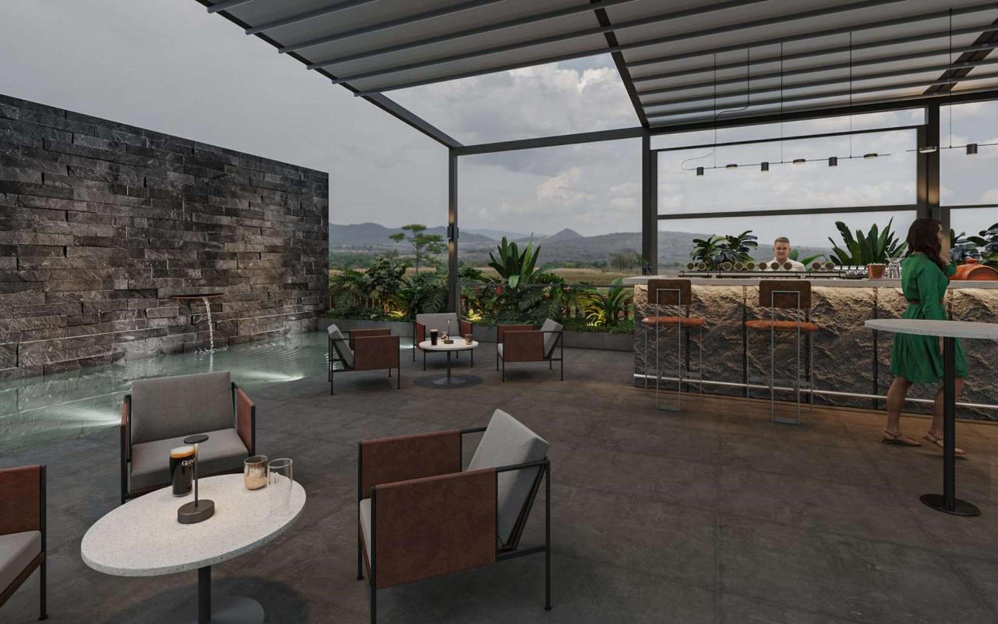 Radisson Resort And Spa Lonavala Exteriör bild 3D rendering of a rooftop bar